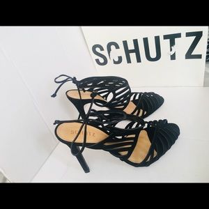 SCHUTZ BRAND NEW!!  ANAMELIA BLACK SUEDE SANDALS